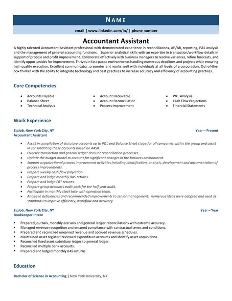 accountant assistant resume examples|Accounting Assistant Resume